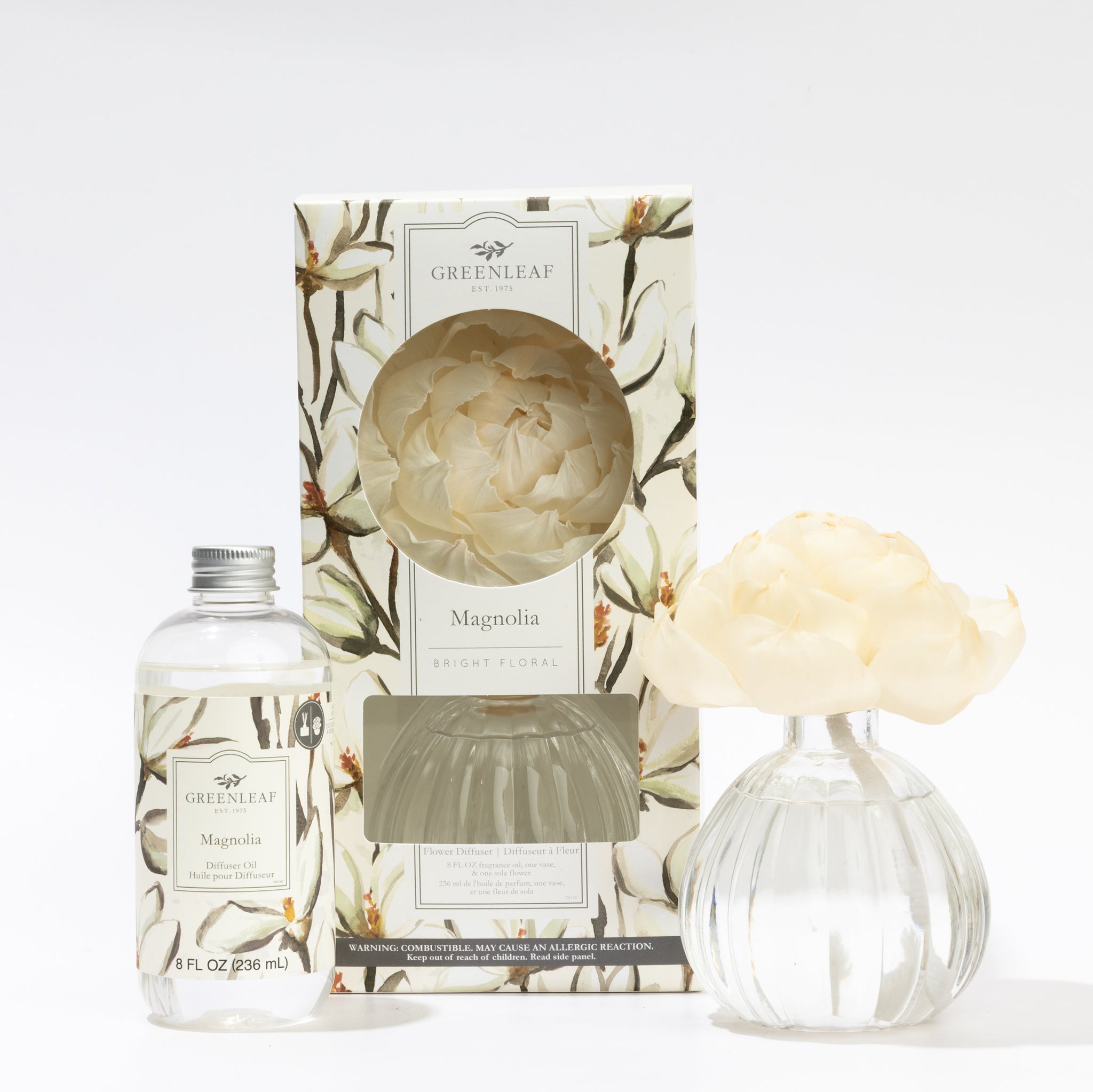 Magnolia Flower Diffuser & Fragrance Refill Oil